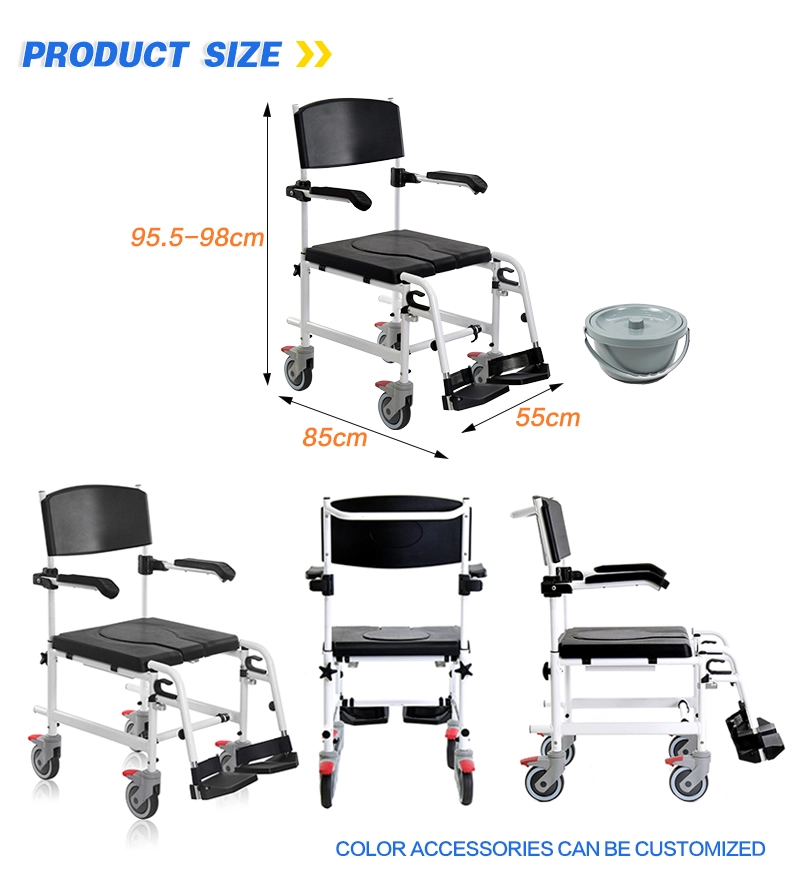 Aluminum Alloy Commode Wheelchair Aluminum Alloy Commode Wheelchair