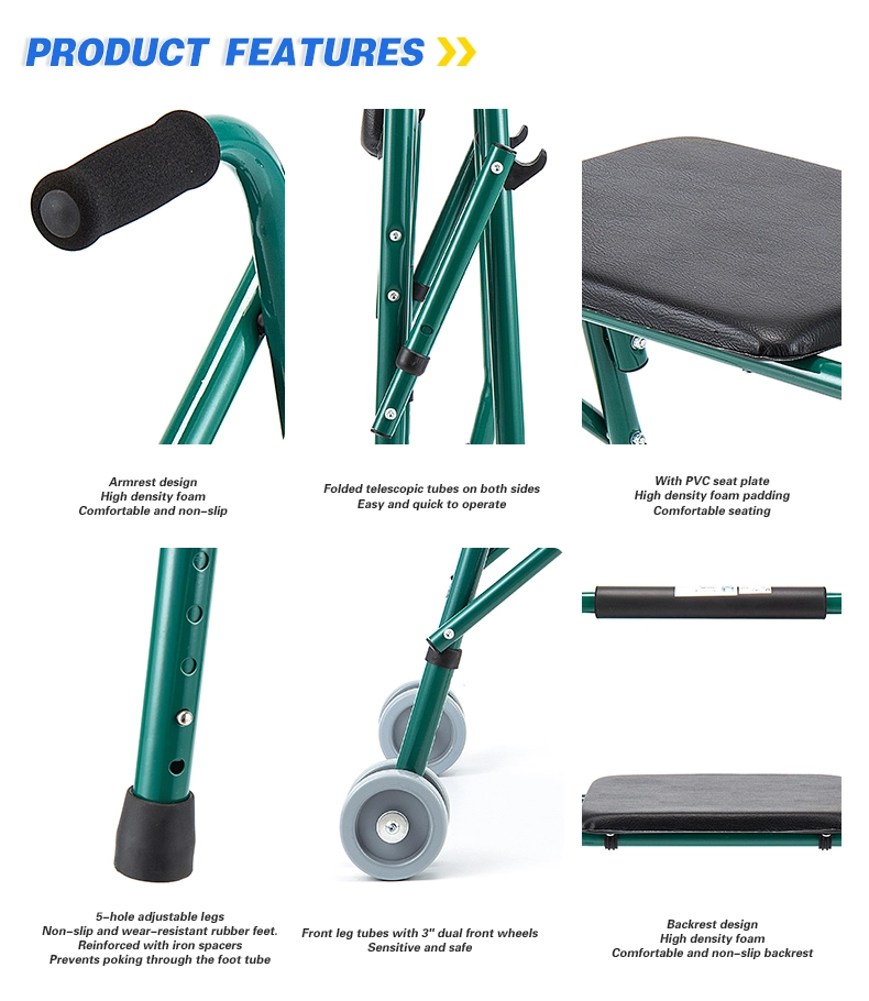 Aluminum Alloy Walker With Seat