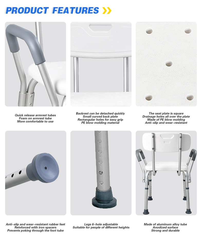 Aluminum Bathing Chair With Armrests